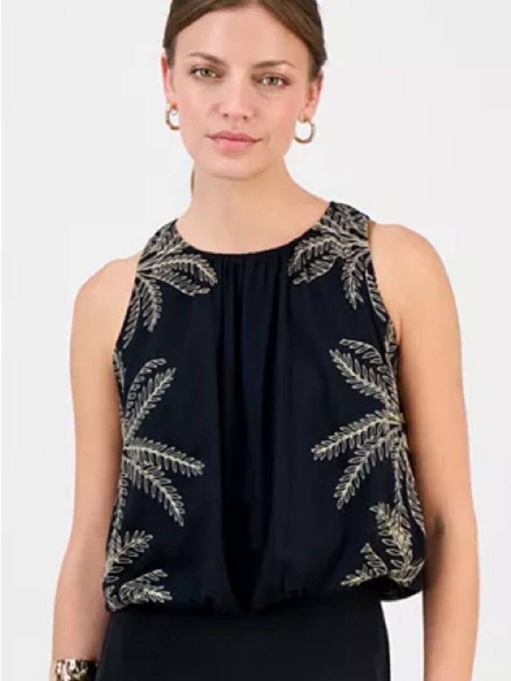 INC International Concept Cotton Embroidered Cinched Tank Top Size Medium